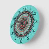 Turquoise zuidwestelijke BOHO Mandala Ronde Klok (Hoek)
