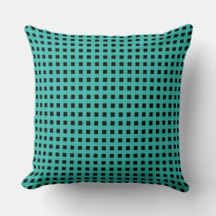 Turquoise Zwart Weefpatroon Kussen