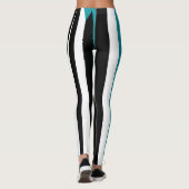 Turquoise zwart-wit leggings (Achterkant)