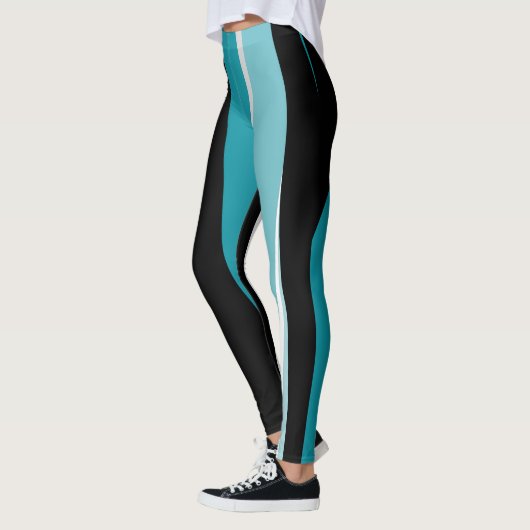 Turquoise zwart-wit leggings (Links)