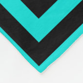 Turquoise zwarte doolhof lijnen fleece deken (Hoek)