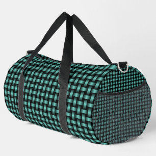 Turquoise Zwarte Weefpatroon Groot Plunjezak