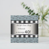 Turquoises Dots 40e anniversaire Invitations (Debout devant)