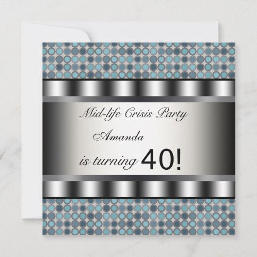Turquoises Dots 40e anniversaire Invitations (Devant)