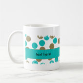Turquoises points bleus et tans Mug frontalier en (Gauche)