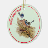 Turquoisine Superb Warbler Keramisch Ornament (Links)