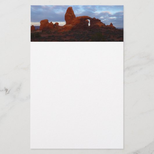Turret Arch op Sunrise in Arches National Park Briefpapier (Voorkant)