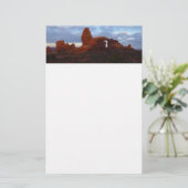 Turret Arch op Sunrise in Arches National Park Briefpapier (Staand voorkant)