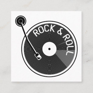 Turtable platenspeler Rock and Roll Vinyl Record Vierkante Visitekaartje