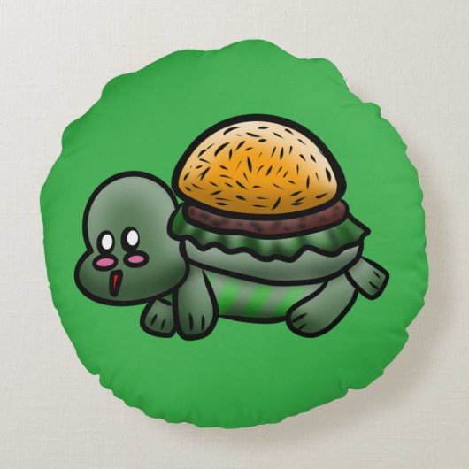 Turtle 1 rond kussen (Achterkant)