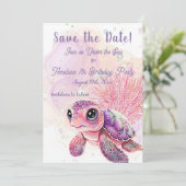 Turtle 7th Birthday, Onder het Zee, Save The Date (Staand voorkant)