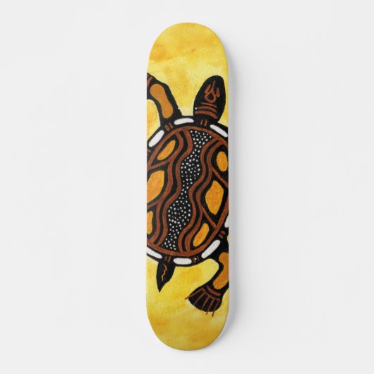 Turtle - Aboriginal Inspired Art Painting Skateboard (Voorkant)