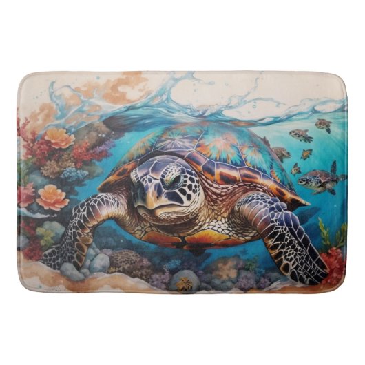 Turtle art / Schildkröte Kunst Badmat (Voorkant)