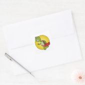 Turtle as Runner at Jogging Vierkante Sticker (Envelop)