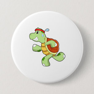 Turtle as Runner Ronde Button 7,6 Cm