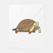 Turtle as Skater with Skateboard Fleece Deken (Voorkant)