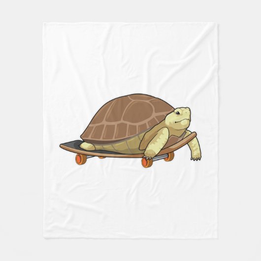 Turtle as Skater with Skateboard Fleece Deken (Voorkant)