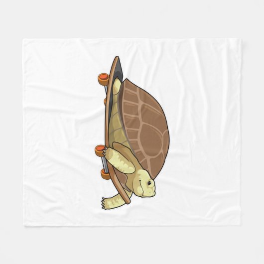 Turtle as Skater with Skateboard Fleece Deken (Voorkant (Horizontaal))