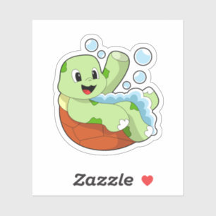 Turtle at Bathing with Foam Sticker