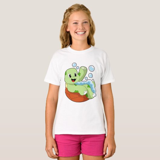 Turtle at Bathing with Foam T-shirt (Voorkant volledig)