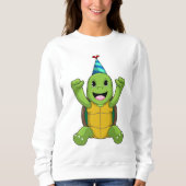 Turtle at Birthday with Party hat Trui (Voorkant)