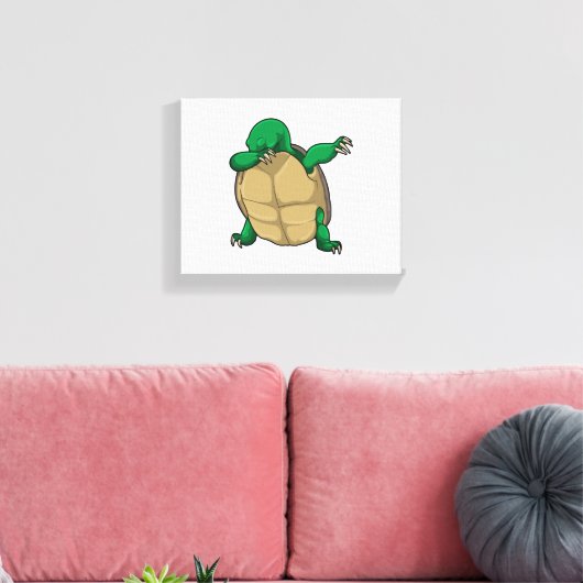 Turtle at Hip Hop Dance Dab Canvas Afdruk (Insitu (Woonkamer))
