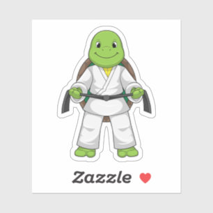 Turtle at Martial kuns with black Belt Sticker