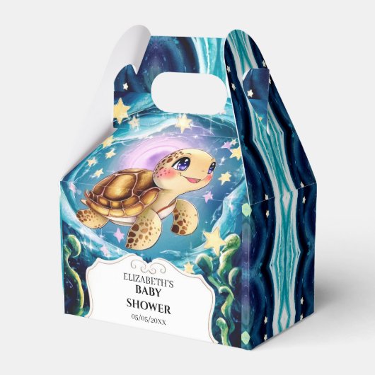 Turtle Baby Shower Bedankdoosjes (Voorkant Zijde)