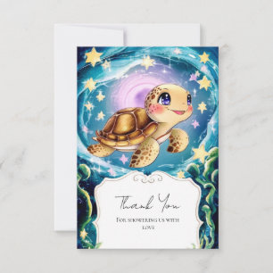 Turtle Baby Shower Bedankkaart