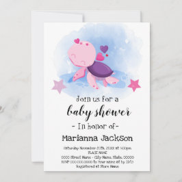 Turtle Baby shower Invitation Kaart
