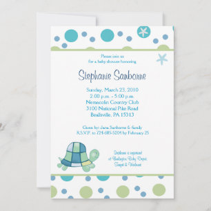 Turtle Bay 5x7 Trendy Mod Dot Baby shower Kaart