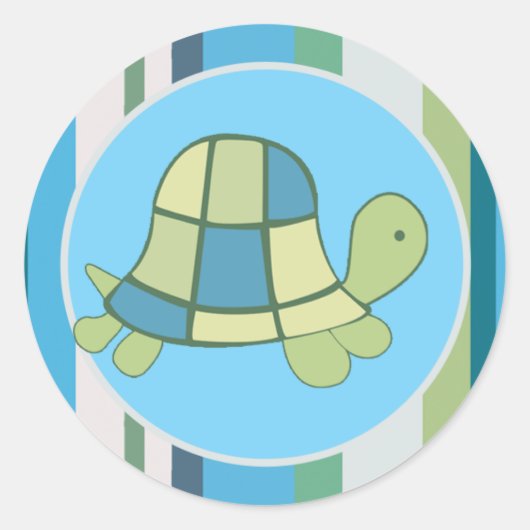 TURTLE BAY Blue Stripe Envelope Seals | gunsten Ronde Sticker (Voorkant)