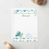 Turtle Bay Carte de remerciements à plat tendance (Devant/Arrière en situation)