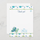 Turtle Bay Carte de remerciements à plat tendance (Devant / Derrière)
