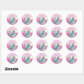 Turtle Bay Merci rose rond Favoriser Sticker (Feuille)