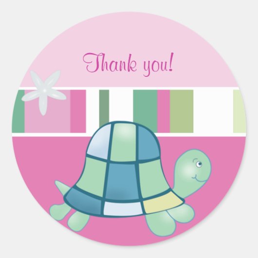 Turtle Bay Merci rose rond Favoriser Sticker (Devant)
