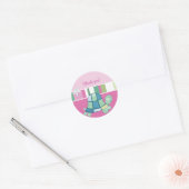 Turtle Bay Merci rose rond Favoriser Sticker (Enveloppe)