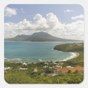 Turtle Beach, zuidoost schiereiland, St Kitts, Vierkante Sticker