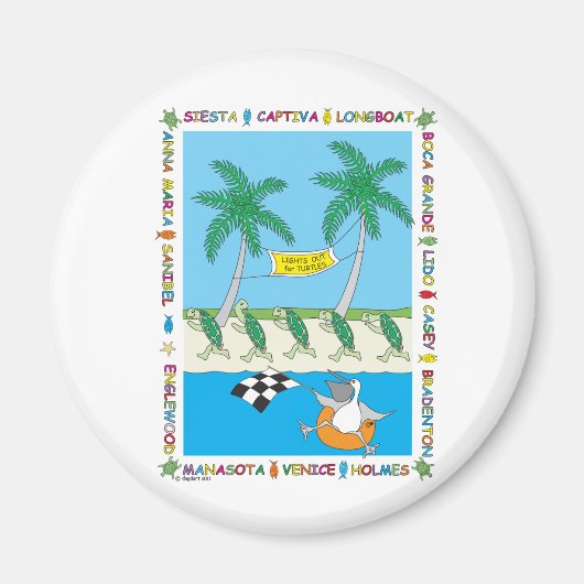 Turtle Beaches - Golfkust van Florida Magneet (Voorkant)