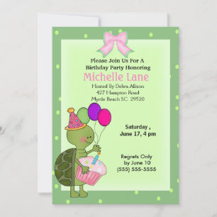 Turtle Birthday Invitation Kaart