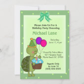 Turtle Birthday Invitation Kaart (Voorkant)