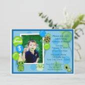 Turtle Birthday Invitation SCHATTIG Kaart (Staand voorkant)