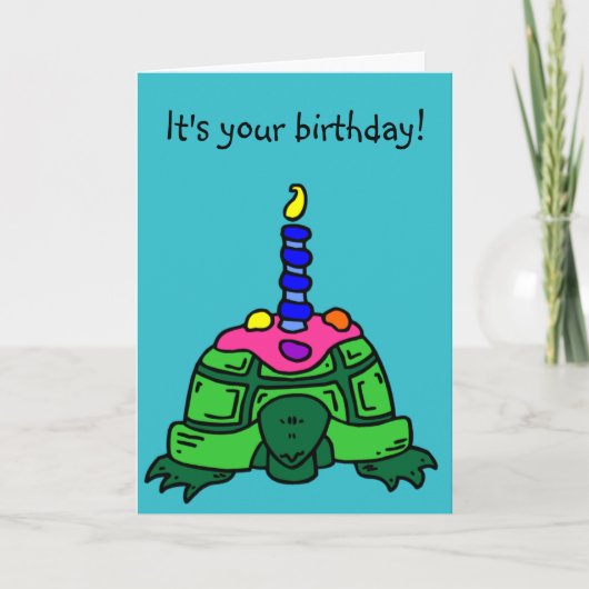 Turtle Birthday Kaart (Voorkant)