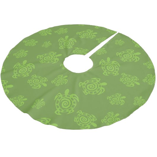Turtle Blue Pattern Kerstboom Rok (Gekanteld)