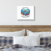 Turtle Blue Zee Square Canvas Afdruk (Insitu (Slaapkamer))