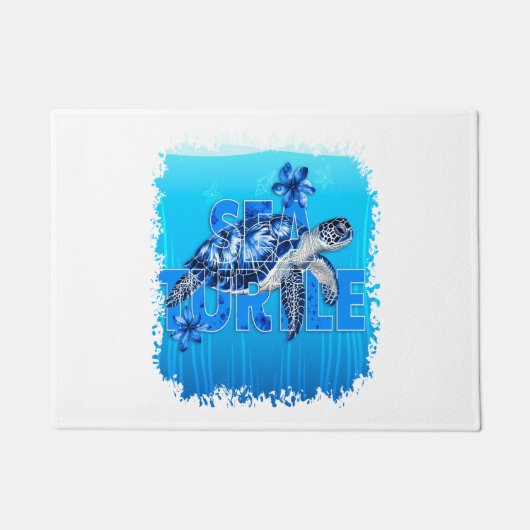 Turtle Blue Zee Square Deurmat (Voorkant)