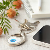 Turtle Blue Zee Square Sleutelhanger (Zijkant)