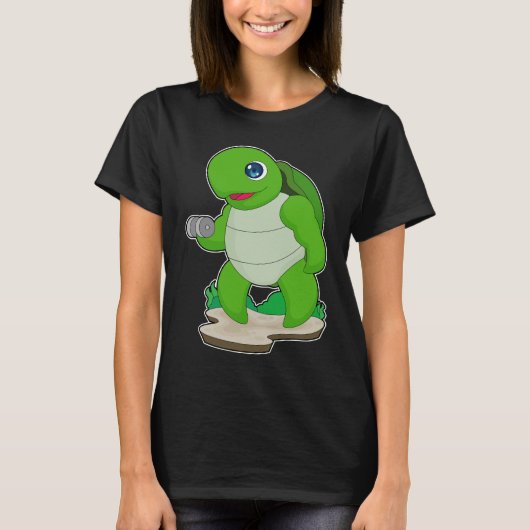 Turtle Bodybuilding Dumbbell T-shirt (Voorkant)