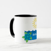 Turtle Chillaxing Design - Black 11 oz Combo Mok (Voorkant links)