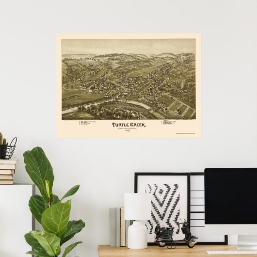 Turtle Creek, PA Panoramic Map - 1897 Poster (Thuiskantoor)